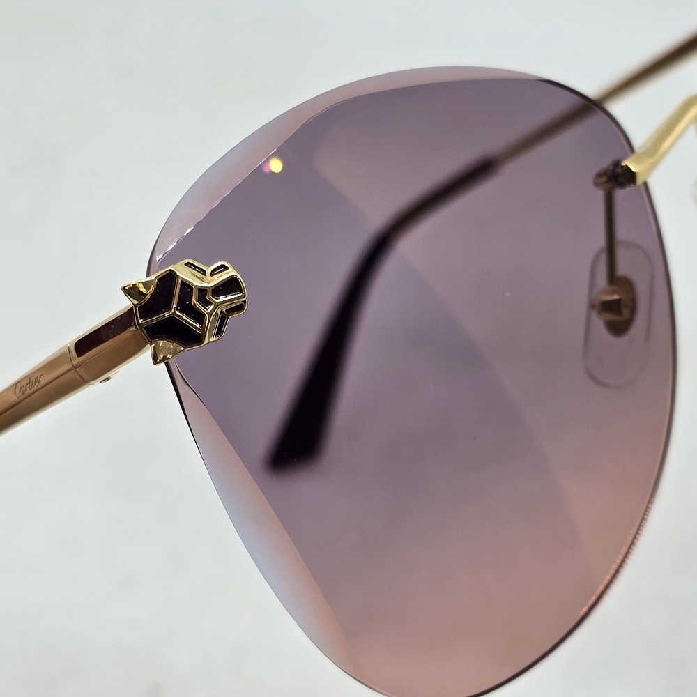 CARTIER Gold and Pink Sunglasses